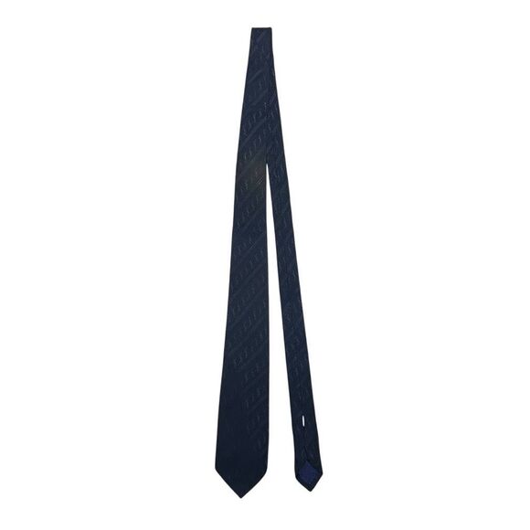 Vintage Yves Saint Laurent YSL Mens Navy Blue Pointed Neck Tie 100% Silk Adjusta